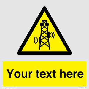 Custom warning RF radiation transmitter